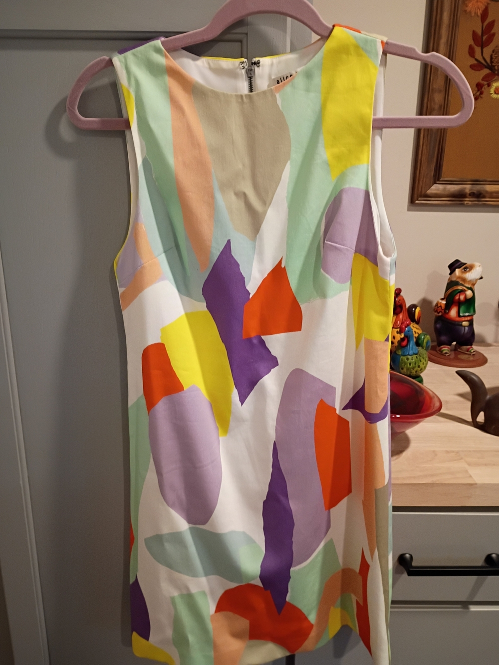 Multicolor Abstract Print Sleeveless Dress Alice And Olivia
